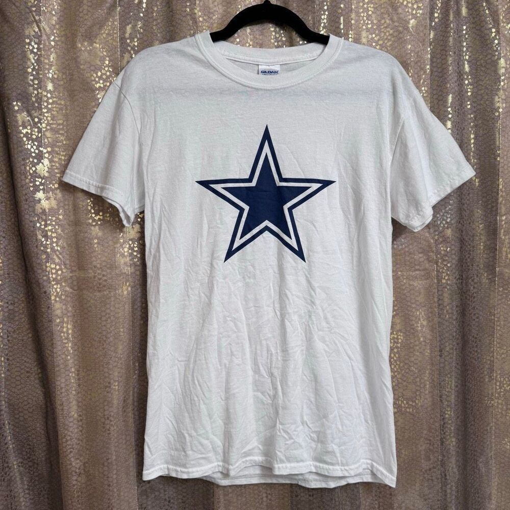 Dallas Cowboys White 2013 Training Camp T Shirt Navy Star Logo Gildan Men's Smal
